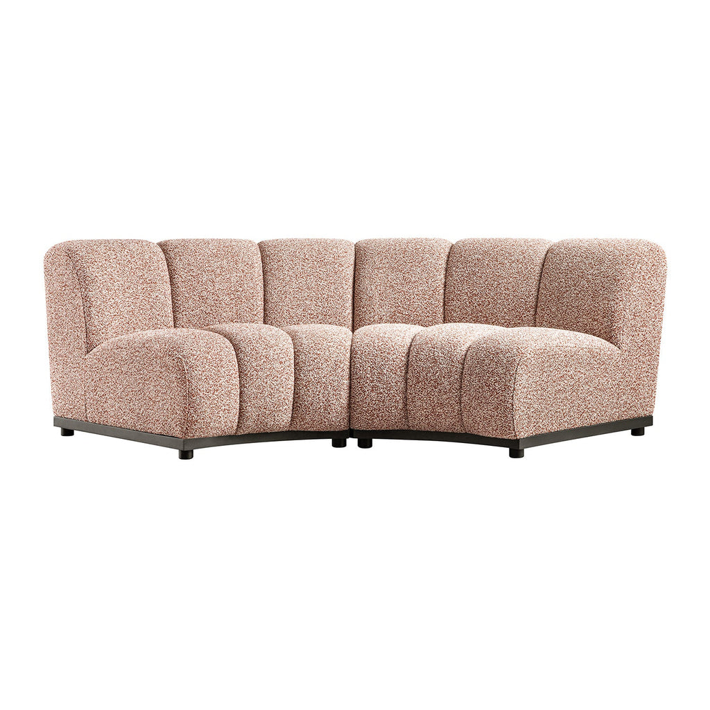 Granvia Musk Blush Boucle Modular Sofa, 2-Seater Curved Sofa