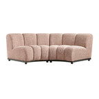 Granvia Musk Blush Boucle Modular Sofa, 2-Seater Curved Sofa