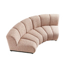 Granvia Musk Blush Boucle Modular Sofa, 2-Seater Curved Sofa