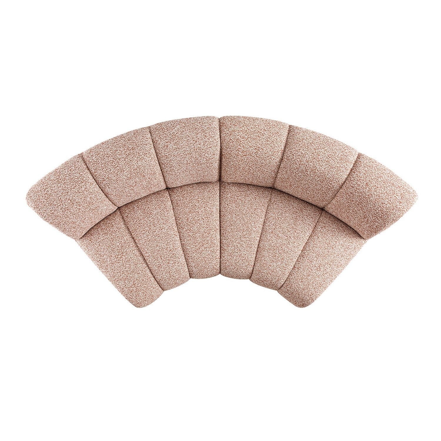 Granvia Musk Blush Boucle Modular Sofa, 2-Seater Curved Sofa