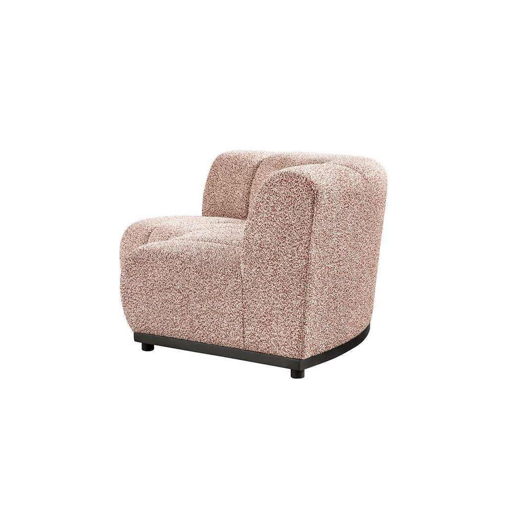 Granvia Musk Blush Boucle Modular Sofa, 2-Seater Curved Sofa