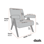 Chinnor Ochre Striped Linen Blend Weathered Oak Frame Accent Chair