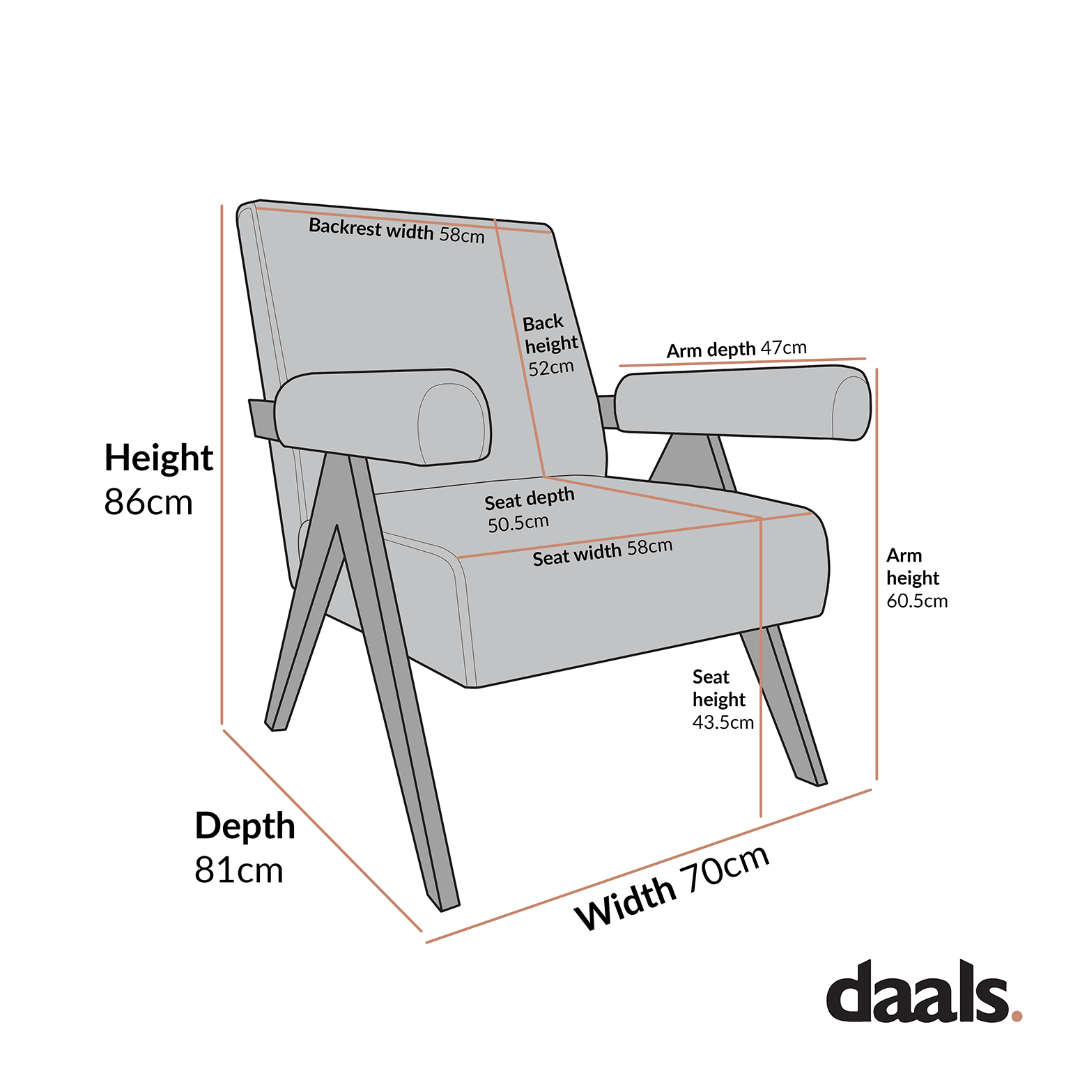Chinnor Ochre Striped Linen Blend Weathered Oak Frame Accent Chair