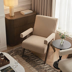 Chinnor Ochre Striped Linen Blend Weathered Oak Frame Accent Chair