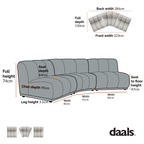 Granvia Musk Blush Boucle Modular Sofa, 3-Seater Corner Sofa