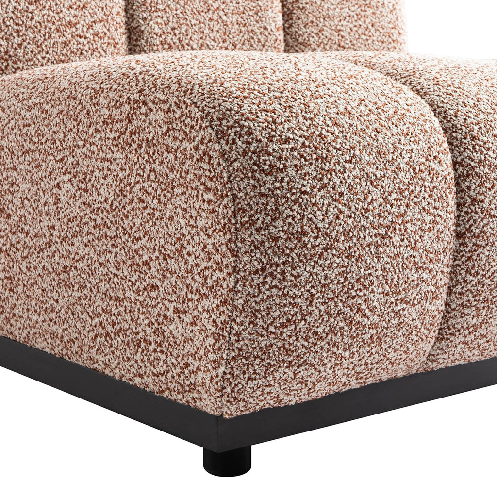 Granvia Musk Blush Boucle Modular Sofa, 1-Seater Armless Sofa