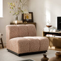 Granvia Musk Blush Boucle Modular Sofa, 1-Seater Armless Sofa