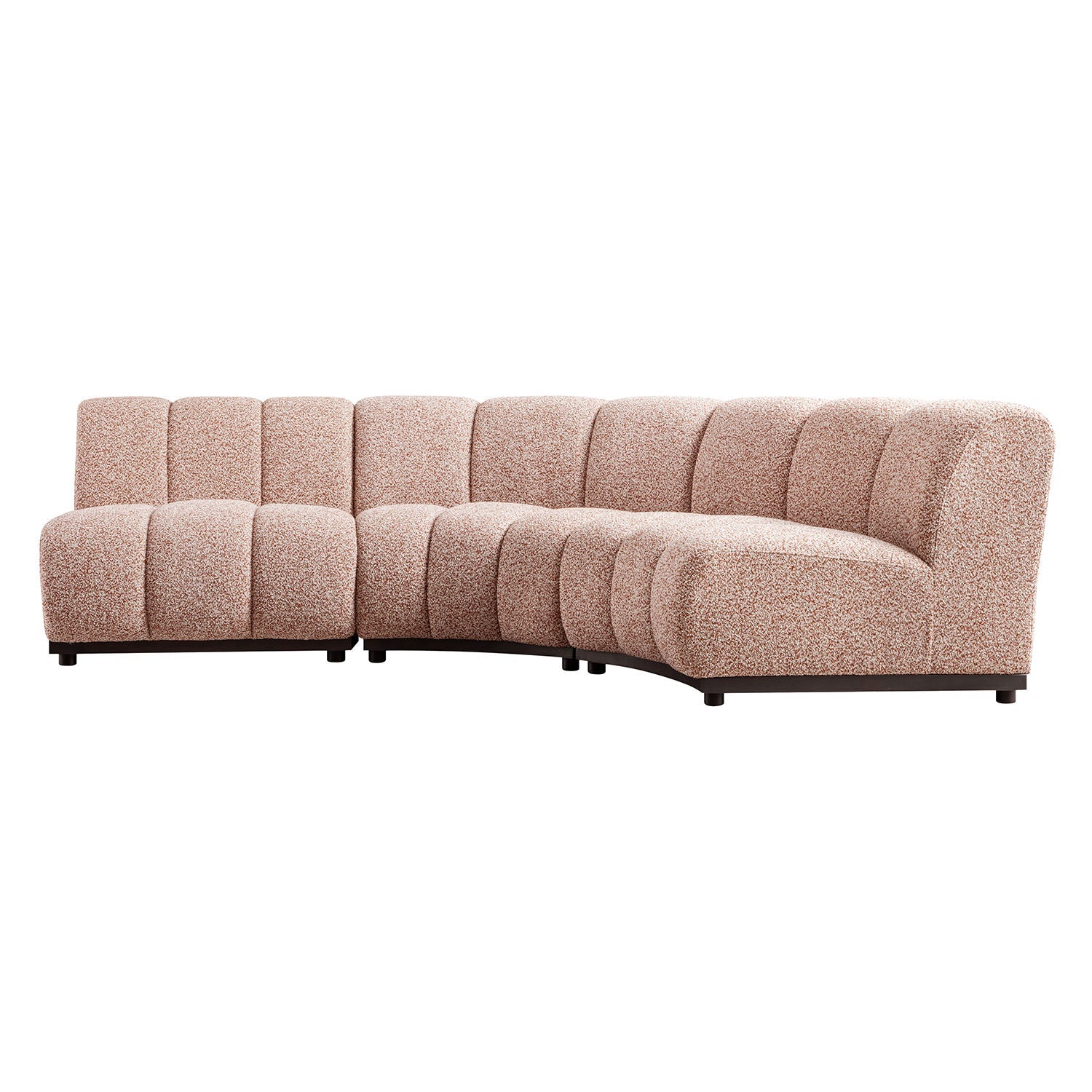 Granvia Musk Blush Boucle Modular Sofa, 3-Seater L-Shaped Sofa
