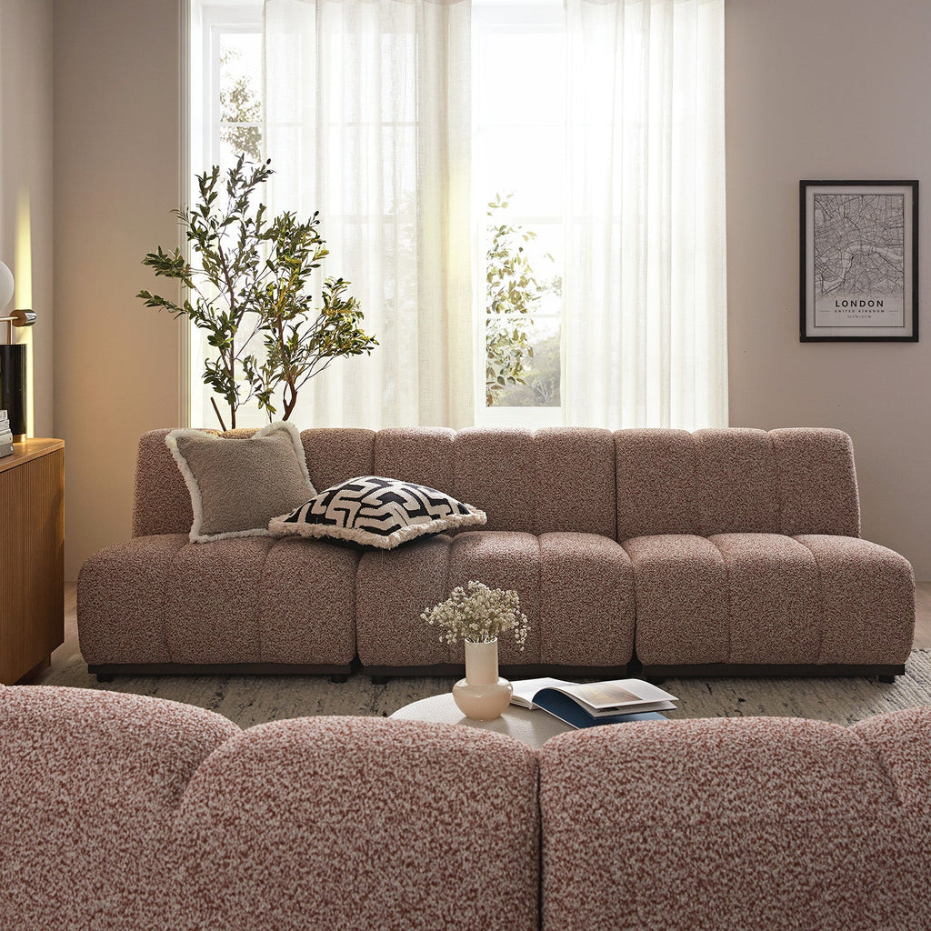 Granvia Musk Blush Boucle Modular Sofa, 3-Seater Sofa