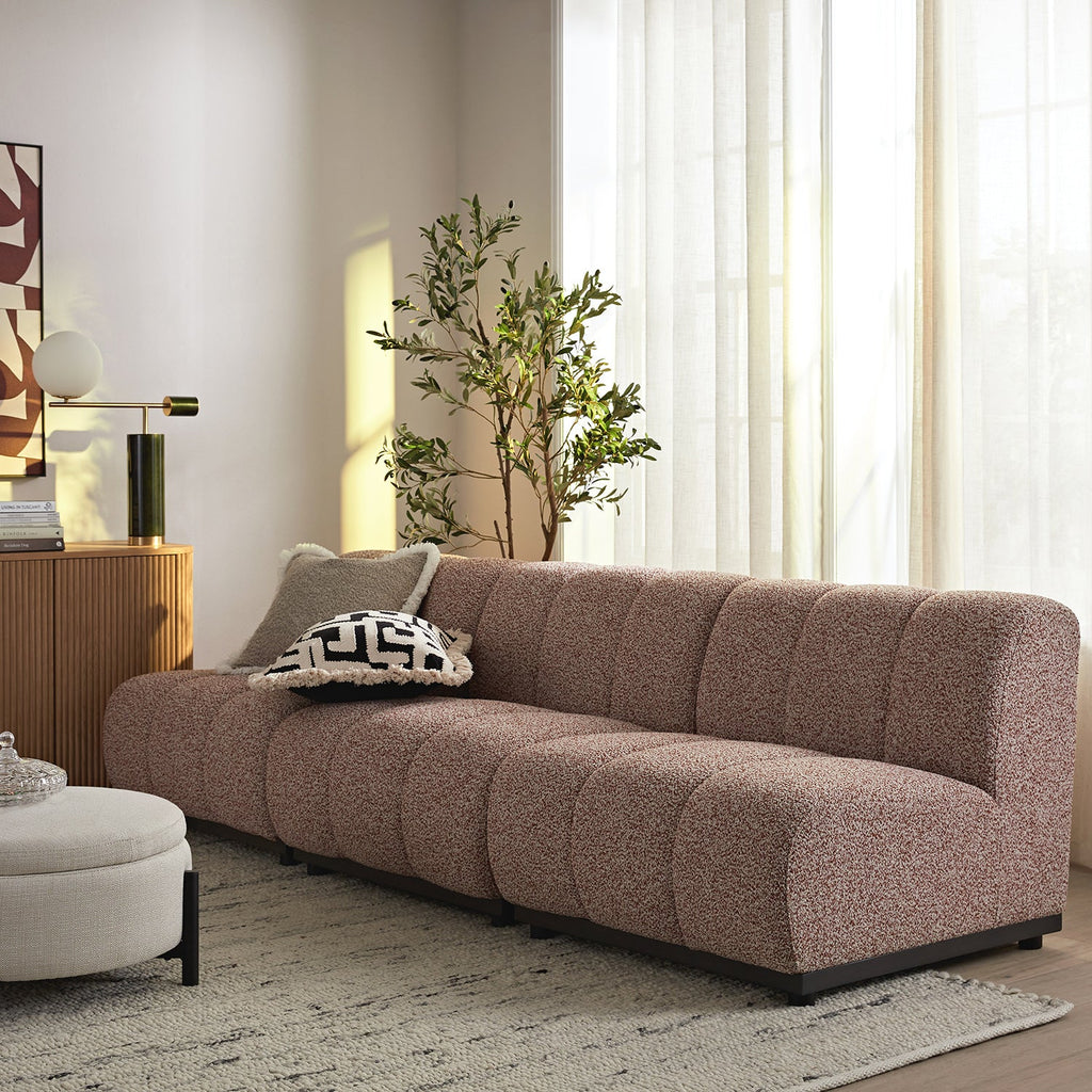 Granvia Musk Blush Boucle Modular Sofa, 3-Seater Sofa