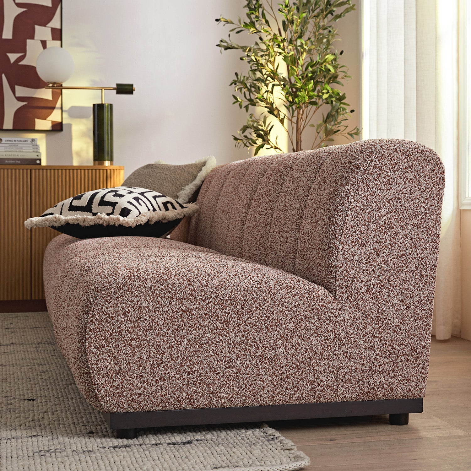 Granvia Musk Blush Boucle Modular Sofa, 3-Seater Sofa