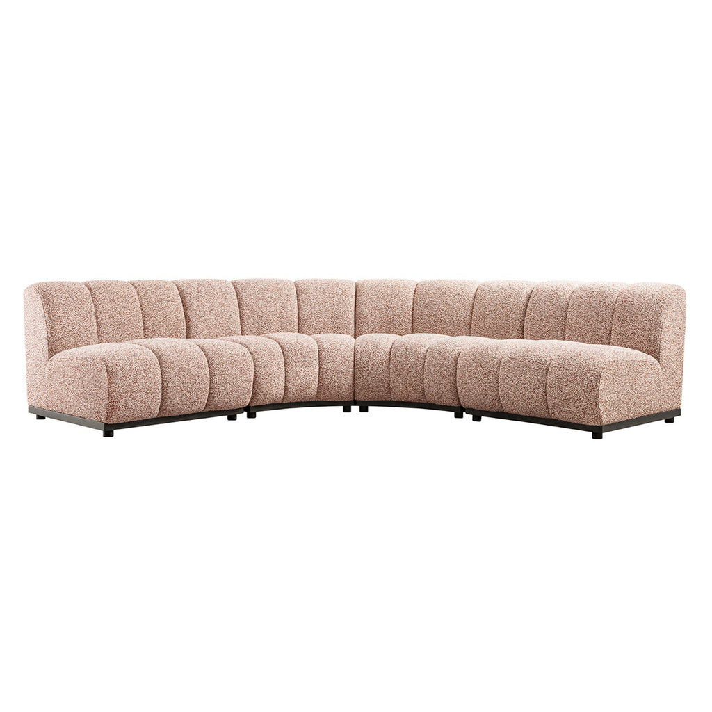 Granvia Musk Blush Boucle Modular Sofa, 4-Seater Large Corner Sofa