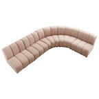 Granvia Musk Blush Boucle Modular Sofa, 5-Seater Grand L-Shaped Sofa