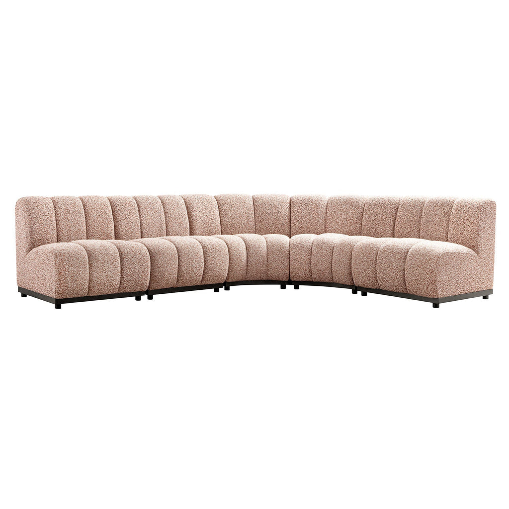 Granvia Musk Blush Boucle Modular Sofa, 5-Seater Grand L-Shaped Sofa