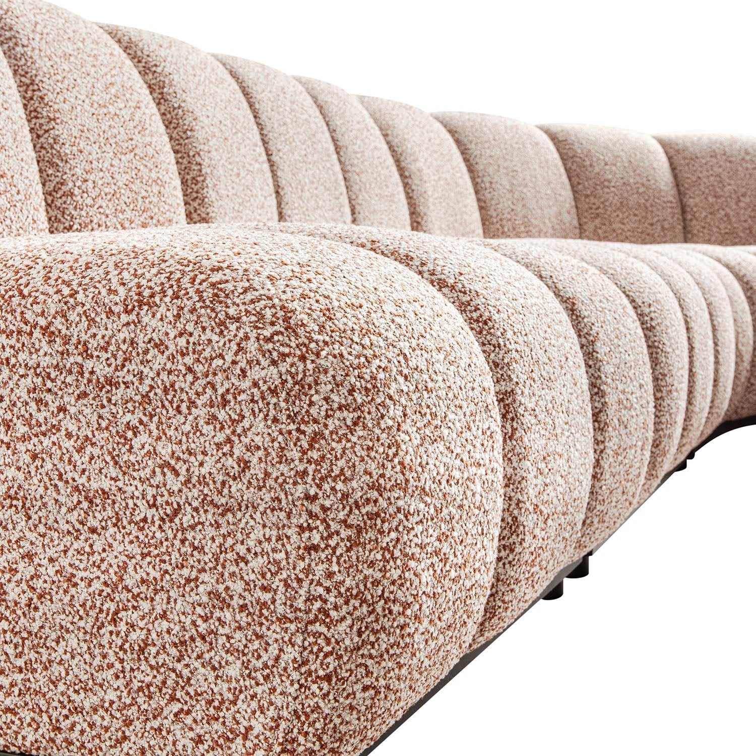 Granvia Musk Blush Boucle Modular Sofa, 5-Seater Grand L-Shaped Sofa