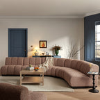 Granvia Musk Blush Boucle Modular Sofa, 5-Seater Grand L-Shaped Sofa