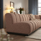 Granvia Musk Blush Boucle Modular Sofa, 5-Seater Grand L-Shaped Sofa
