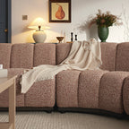 Granvia Musk Blush Boucle Modular Sofa, 5-Seater Grand L-Shaped Sofa