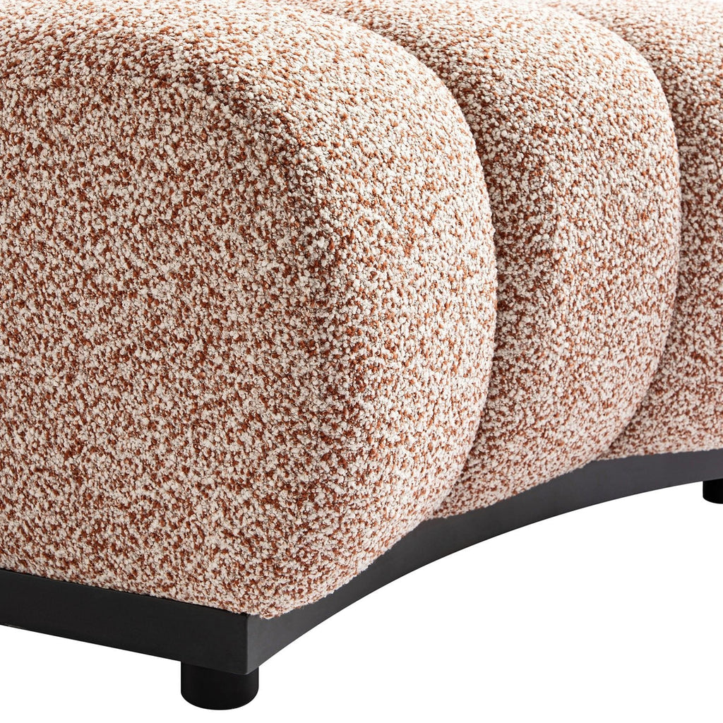 Granvia Musk Blush Boucle Modular Sofa, 1-Seater Curved Sofa