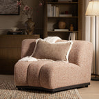 Granvia Musk Blush Boucle Modular Sofa, 1-Seater Curved Sofa