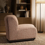 Granvia Musk Blush Boucle Modular Sofa, 1-Seater Curved Sofa