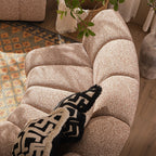 Granvia Musk Blush Boucle Modular Sofa, 2-Seater Curved Sofa