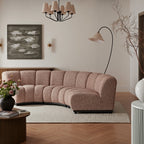 Granvia Musk Blush Boucle Modular Sofa, 3-Seater Curved Sofa