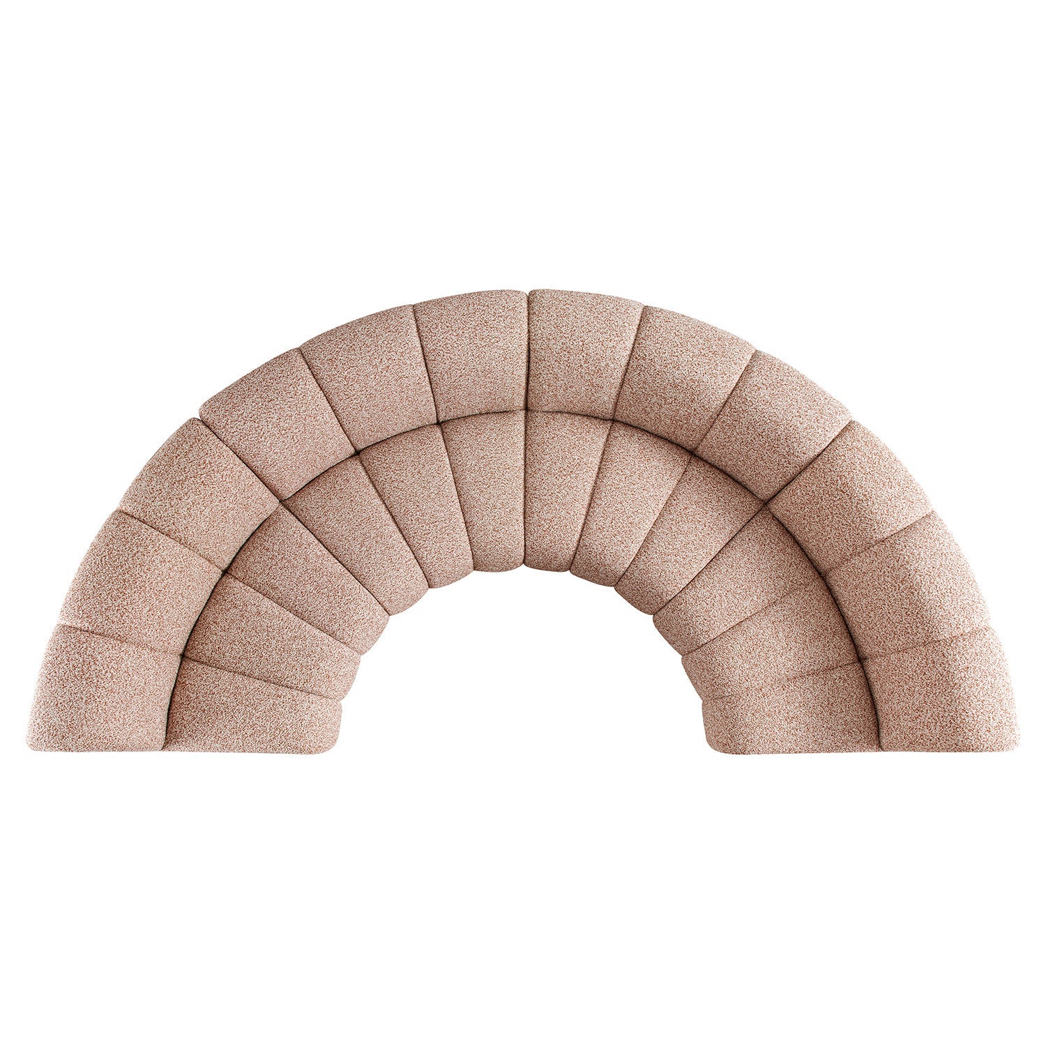 Granvia Musk Blush Boucle Modular Sofa, 4-Seater Half Circle Sofa