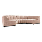 Granvia Musk Blush Boucle Modular Sofa, 4-Seater Half Circle Sofa