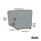 Granvia Musk Blush Boucle Modular Sofa, 1-Seater Curved Sofa