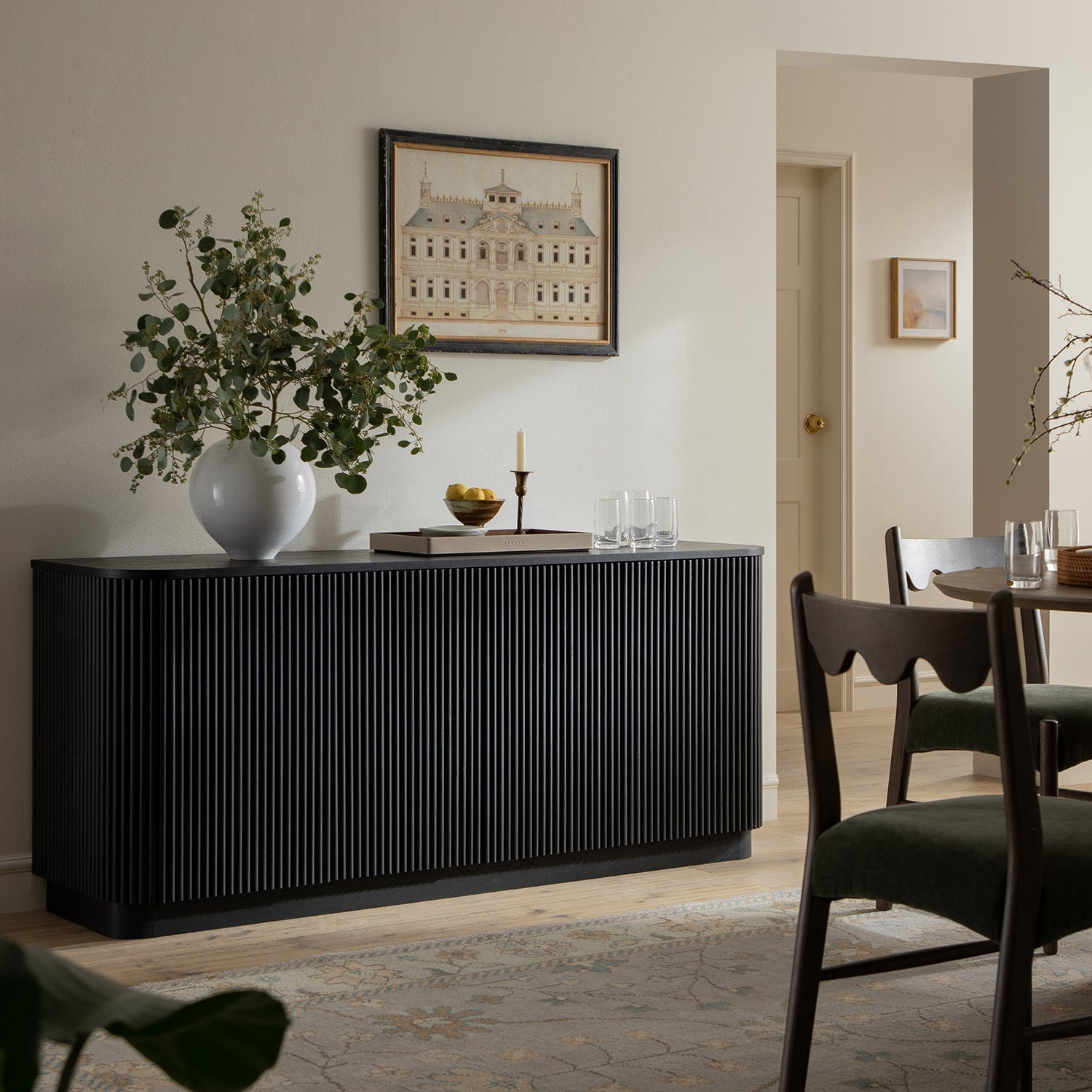 Maru Large 4-Door Sideboard, Black