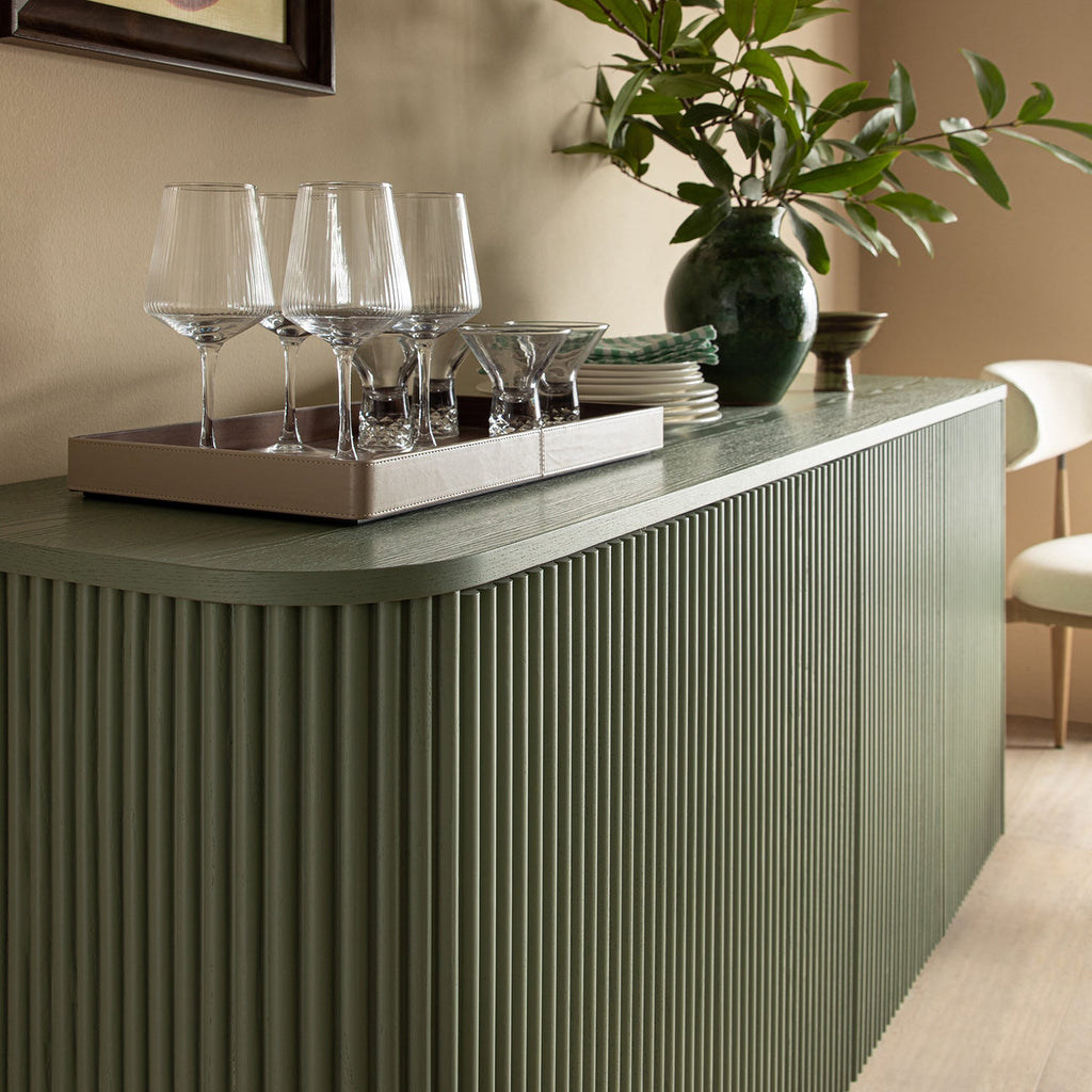 Maru Large 4-Door Sideboard, Sage Green