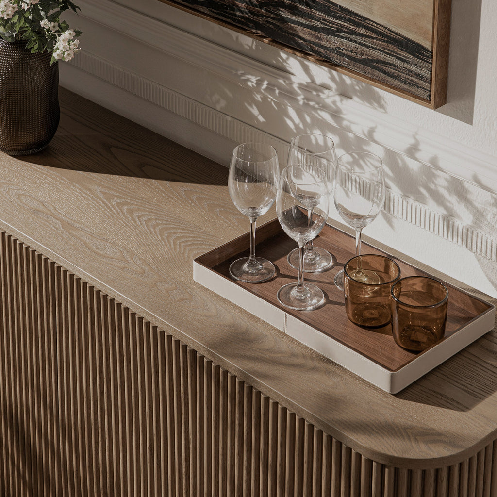 Maru Large 4-Door Sideboard, Silver Oak