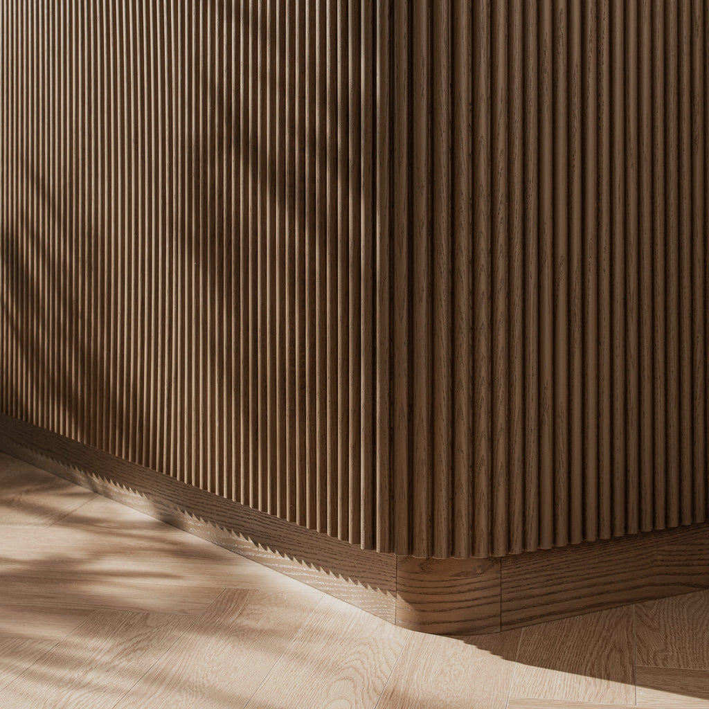 Maru Large 4-Door Sideboard, Silver Oak