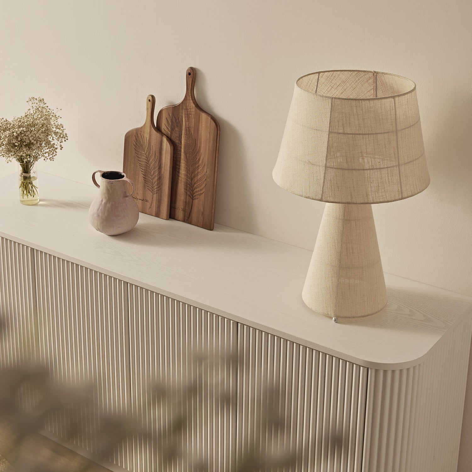 Maru Large 4-Door Sideboard, Washed White