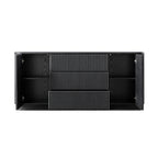 Maru Large 2-Door Sideboard with Drawers, Black