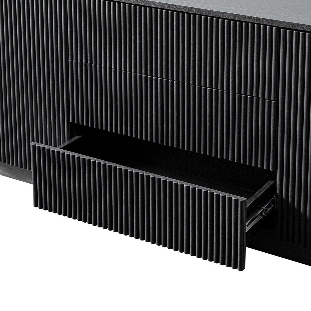 Maru Large 2-Door Sideboard with Drawers, Black