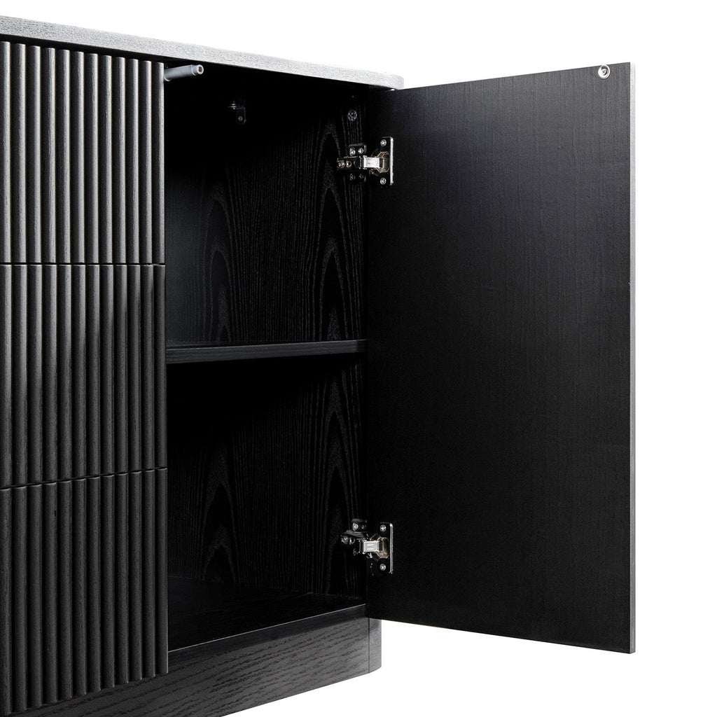 Maru Large 2-Door Sideboard with Drawers, Black