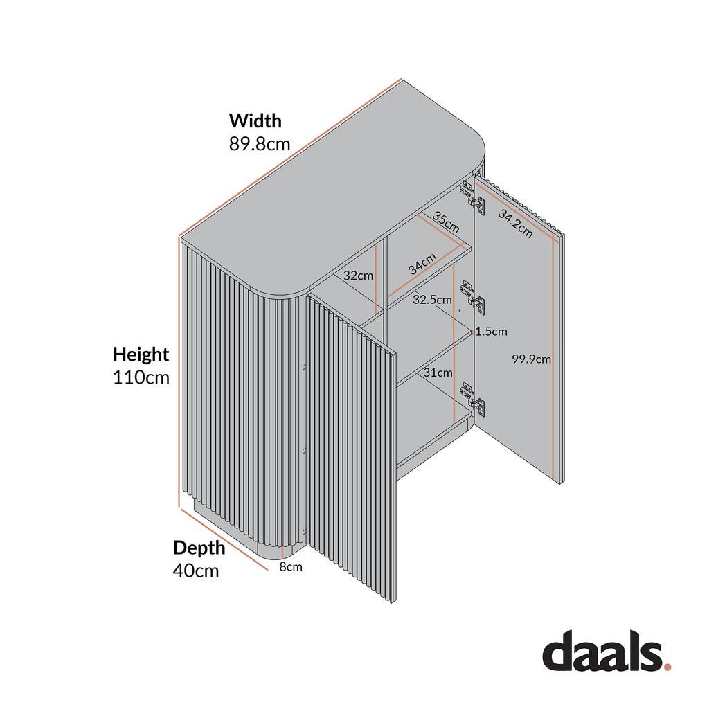 Maru Tall Cabinet, Washed White