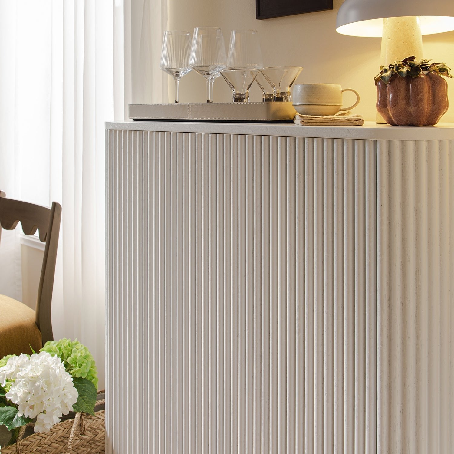 Maru Tall Cabinet, Washed White