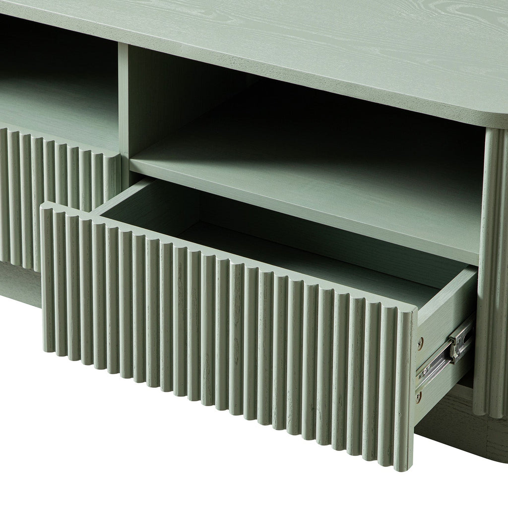 Maru 120cm TV Unit with Drawers, Sage Green