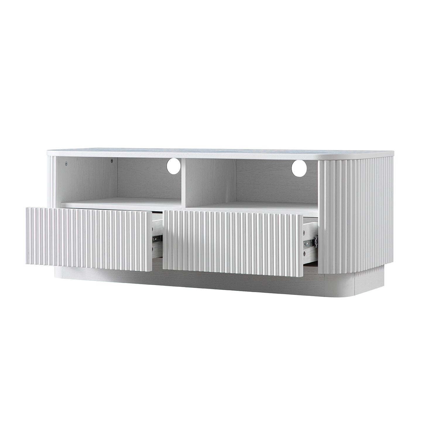 Maru 120cm TV Unit with Drawers, Washed White