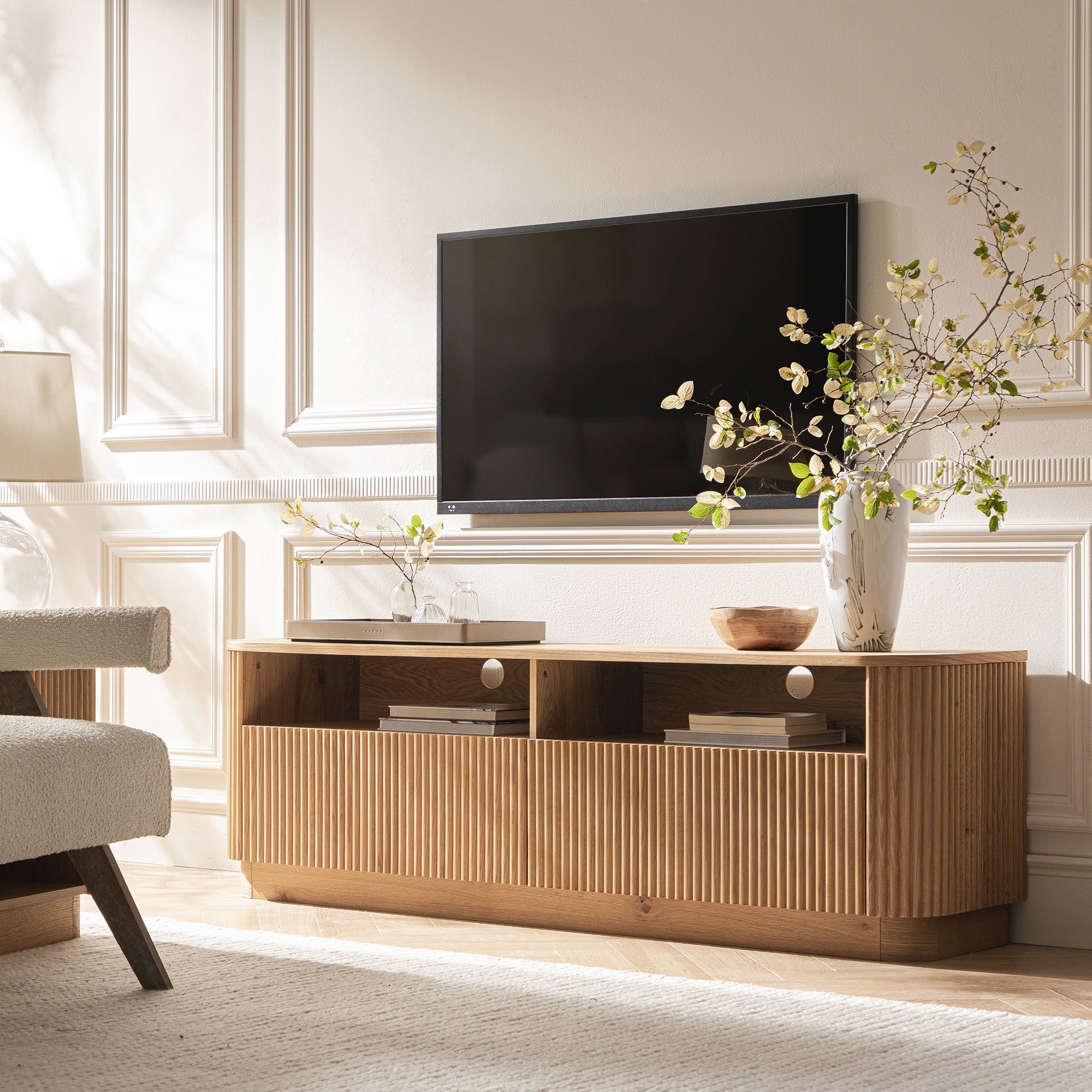 Maru 162cm TV Unit with Drawers, Oak