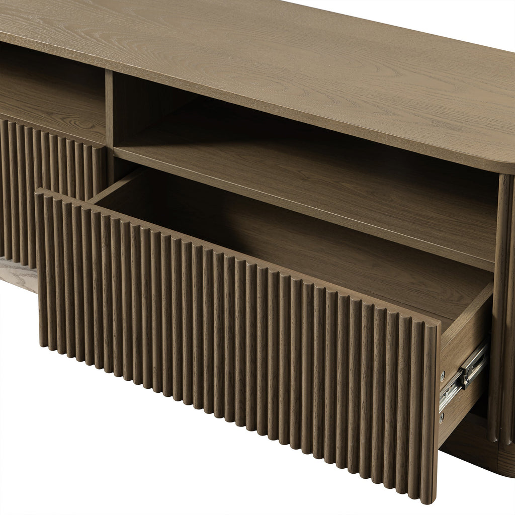 Maru 162cm TV Unit with Drawers, Silver Oak