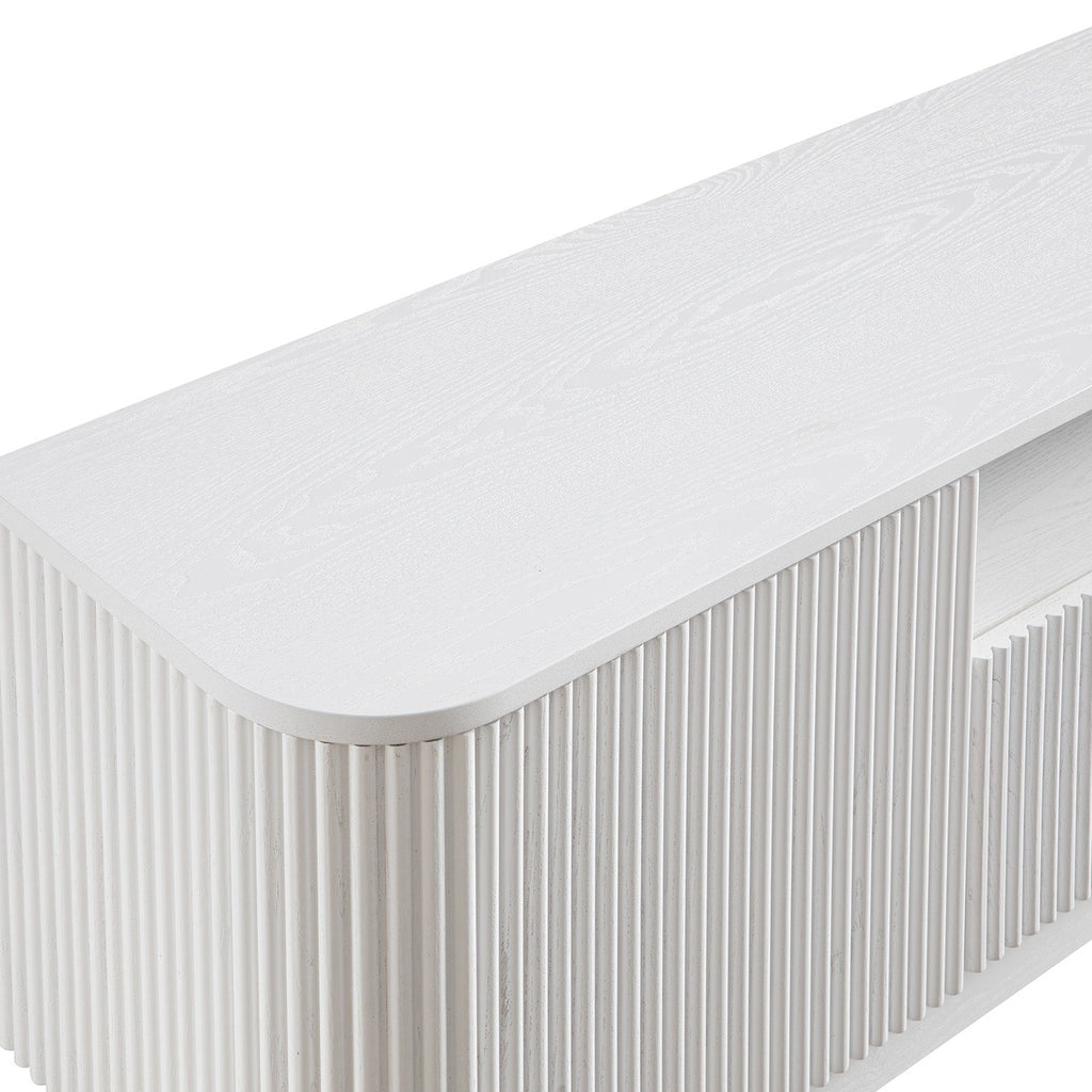 Maru 200cm Wide TV Unit with Drawers, Washed White