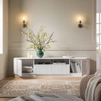 Maru 200cm Wide TV Unit with Drawers, Washed White