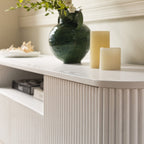 Maru 200cm Wide TV Unit with Drawers, Washed White