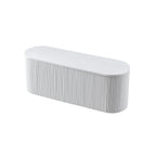 Maru Storage Ottoman Bench, Washed White