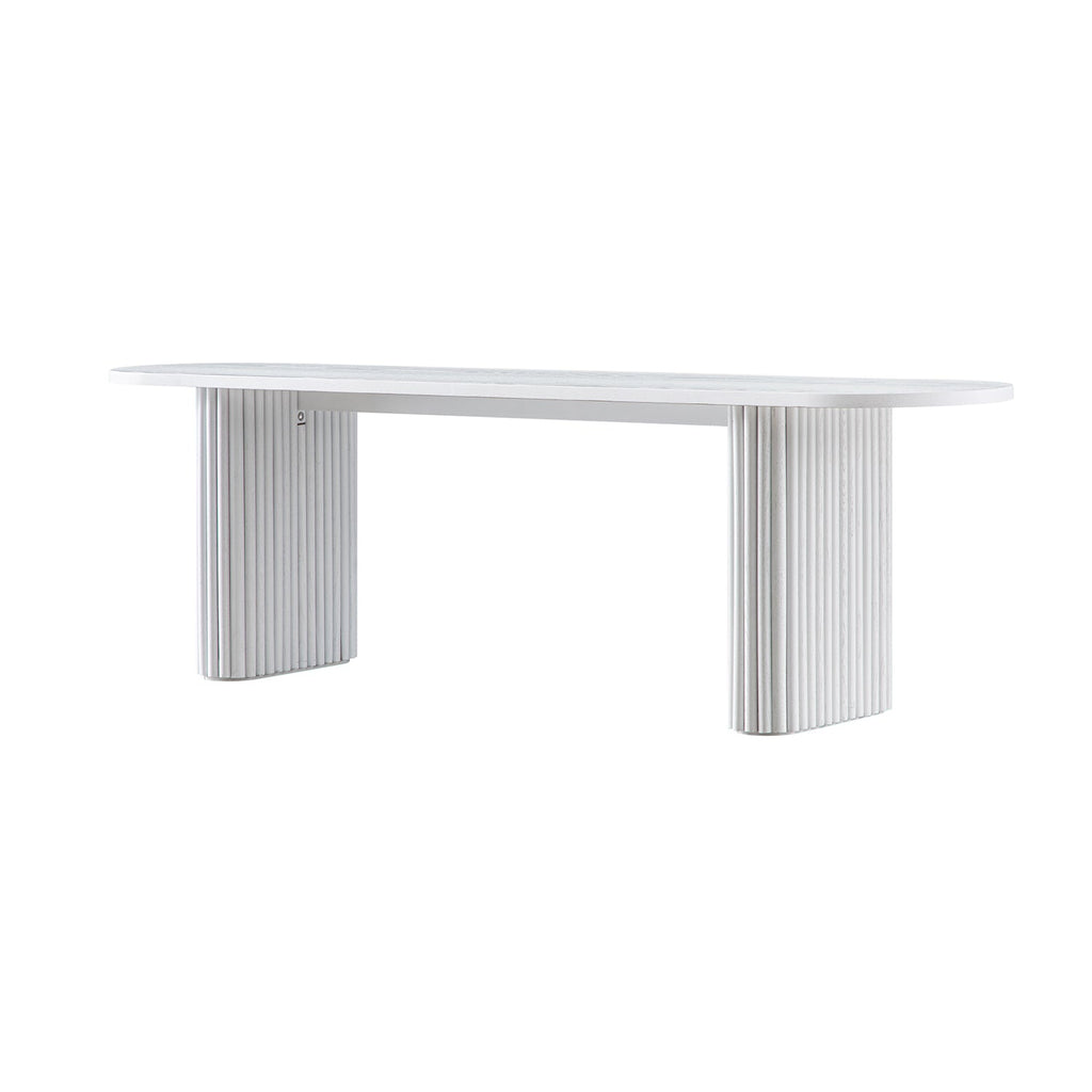 Maru 150cm Dining Bench, Washed White