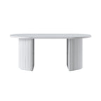 Maru Oval Coffee Table, Washed White